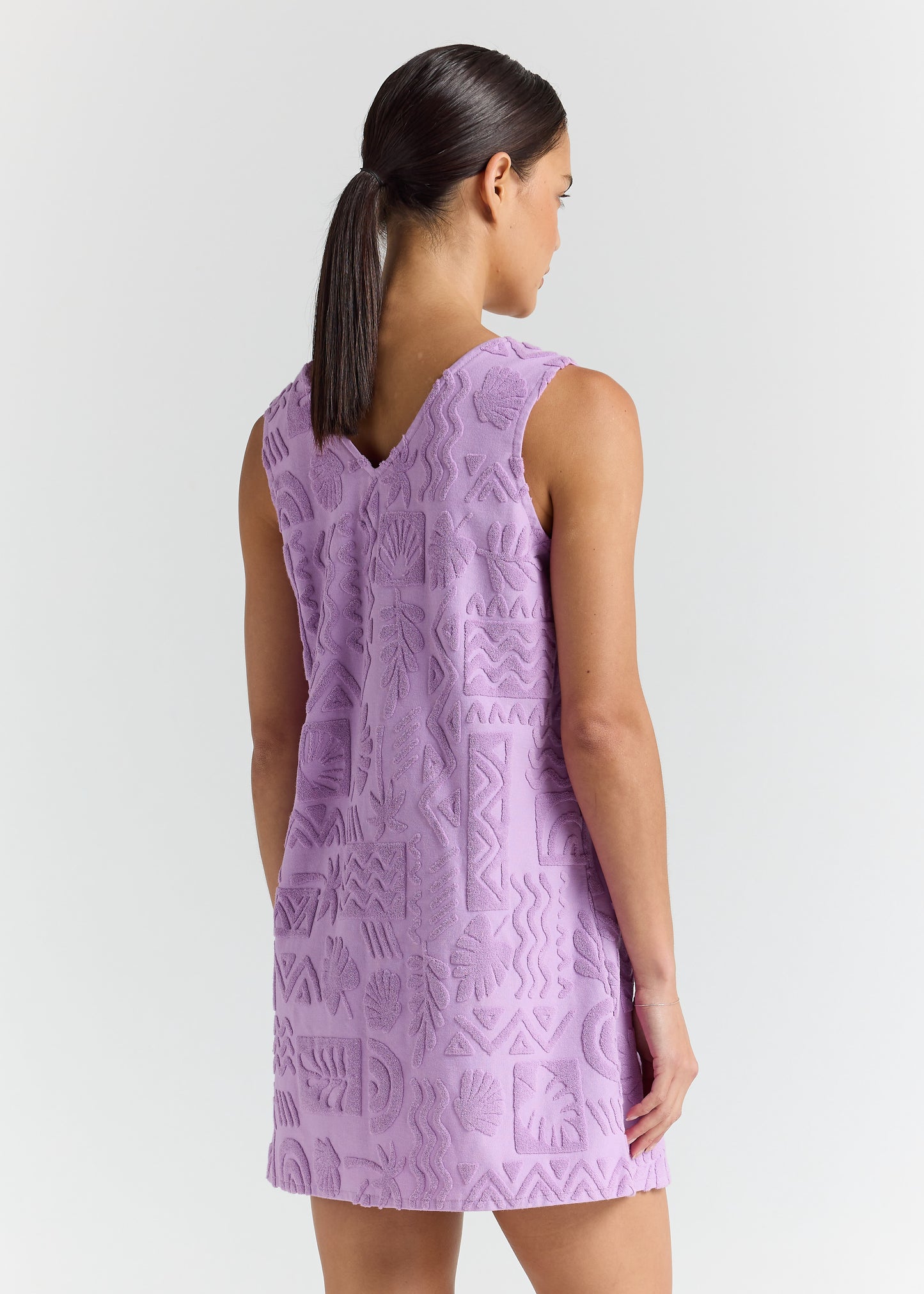 Mai Tai V Tunic Towelling Dress - Lilac