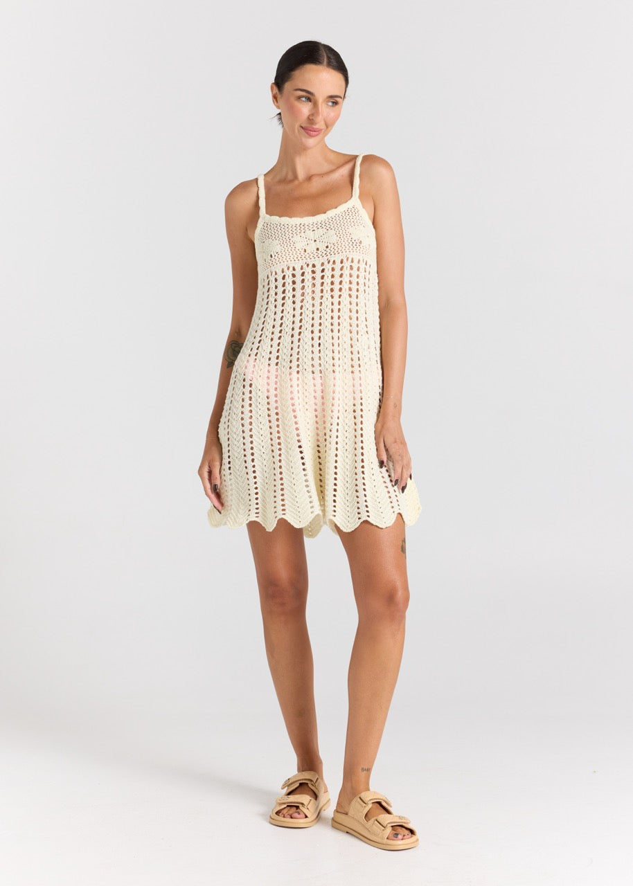 Maya Knit Singlet Crochet Knit Dress