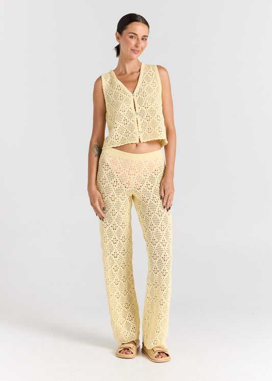 Messina Knit Pant - Lemon