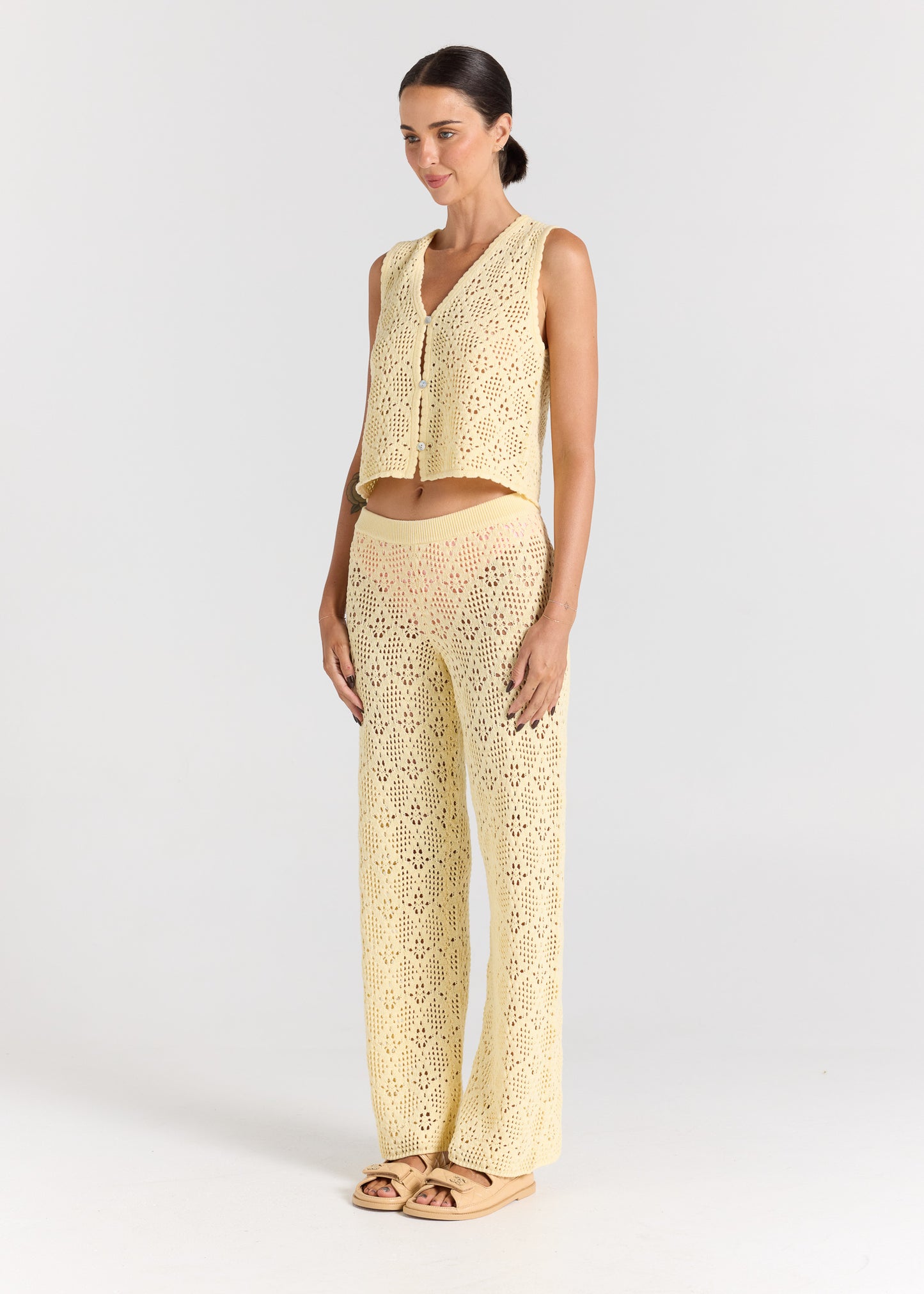 Messina Knit Pant - Lemon