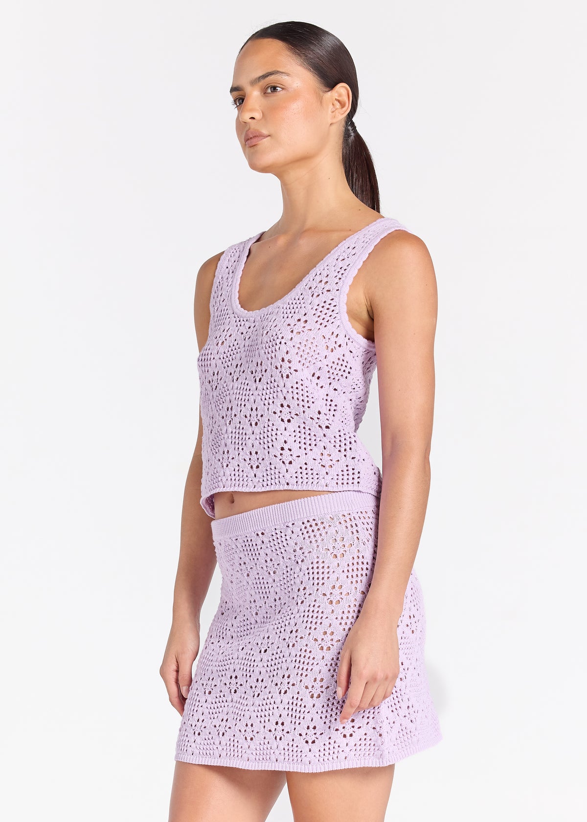 Messina Knit Sunrise Top - Lilac