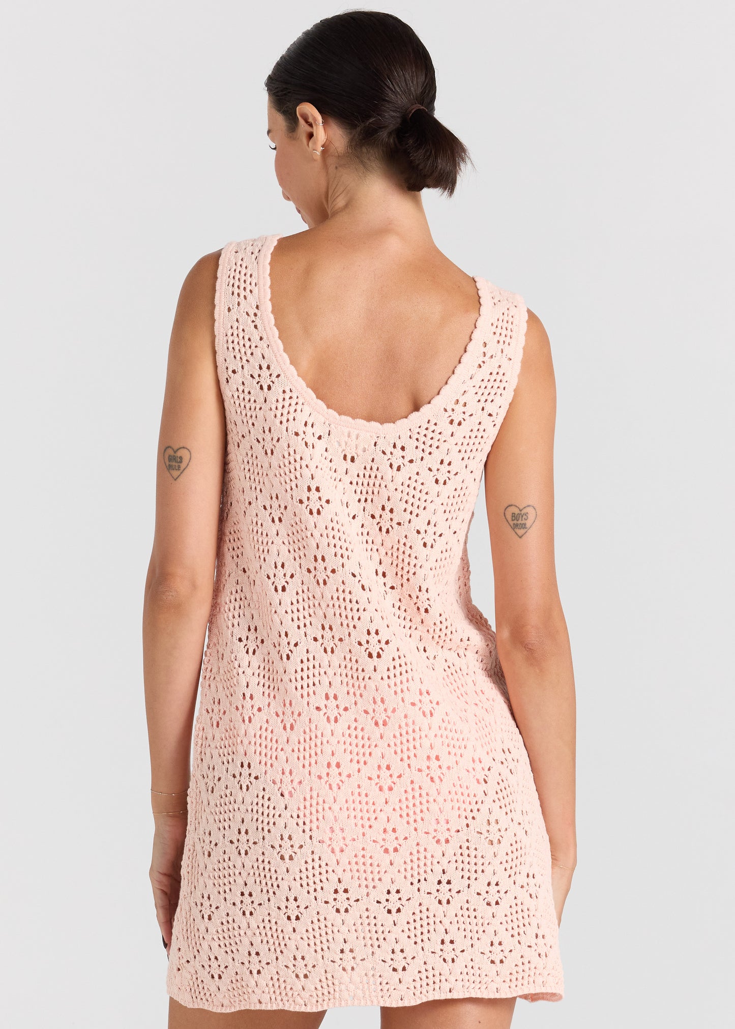 Messina U Crochet Knit Dress - Peony