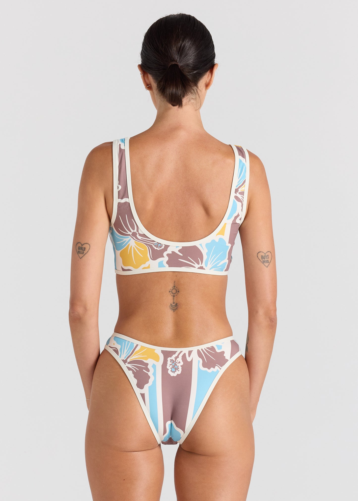 Northshore Scoop Crop Bikini Top - Hibiscus