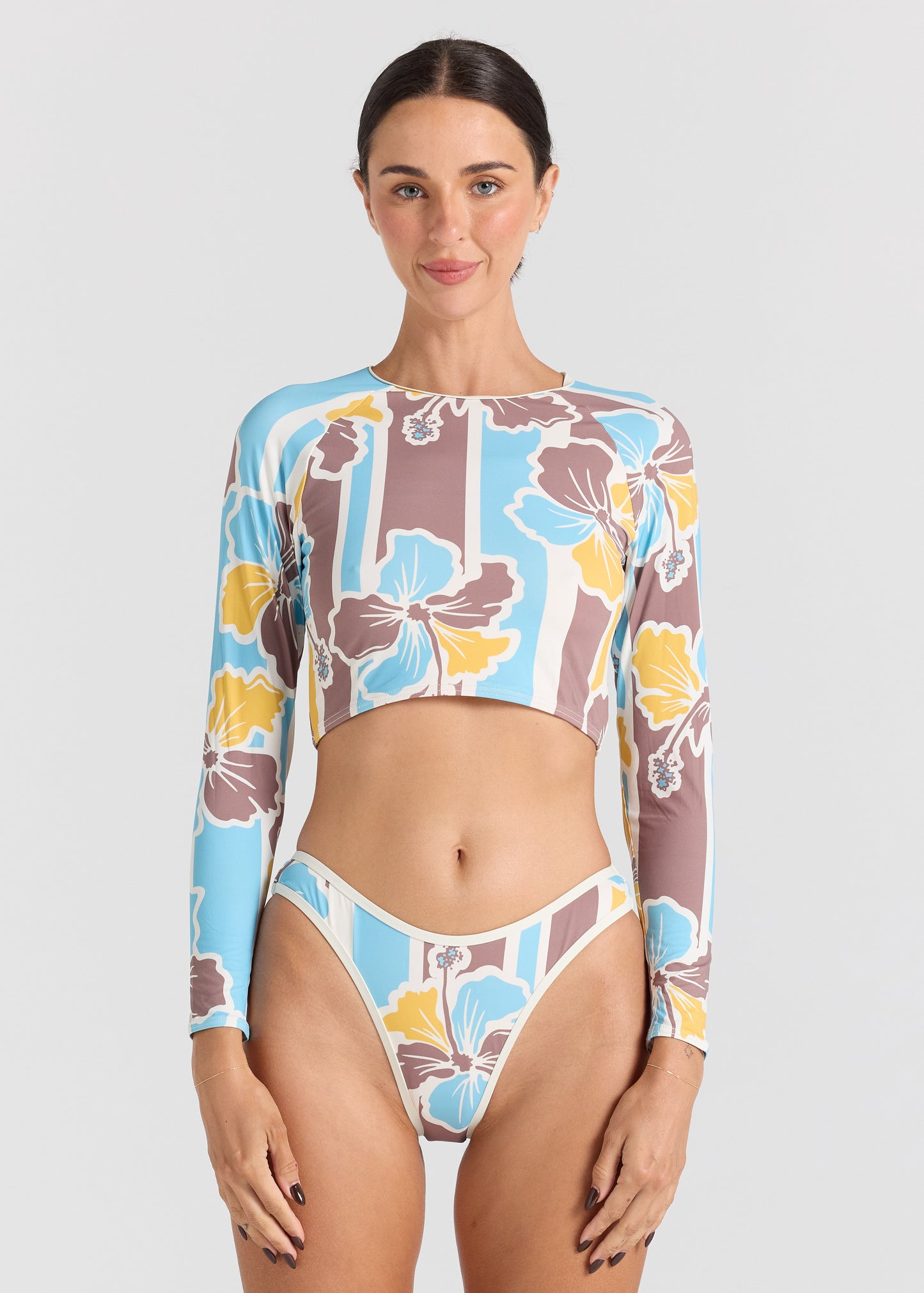 Northshore Long Sleeve Surf Top - Hibiscus