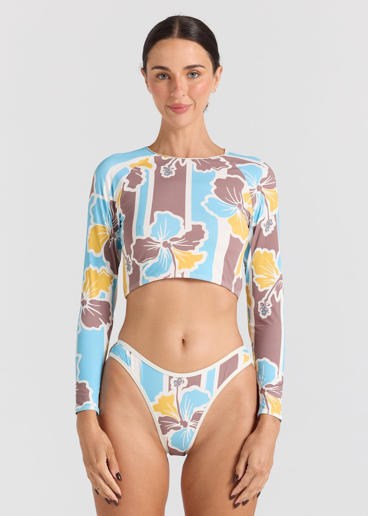 Northshore Long Sleeve Surf Top - Hibiscus