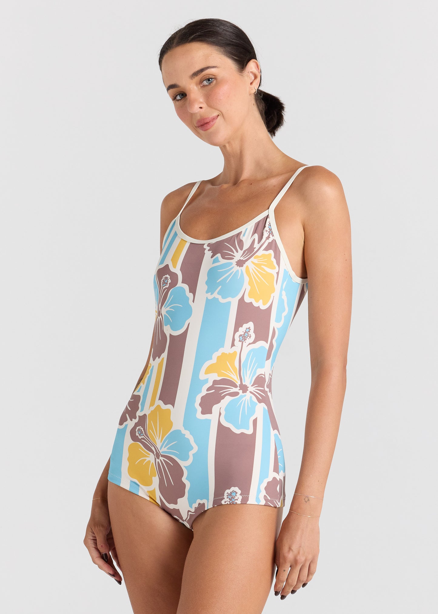 Northshore Shorty One Piece Swimsuit - Hibiscus