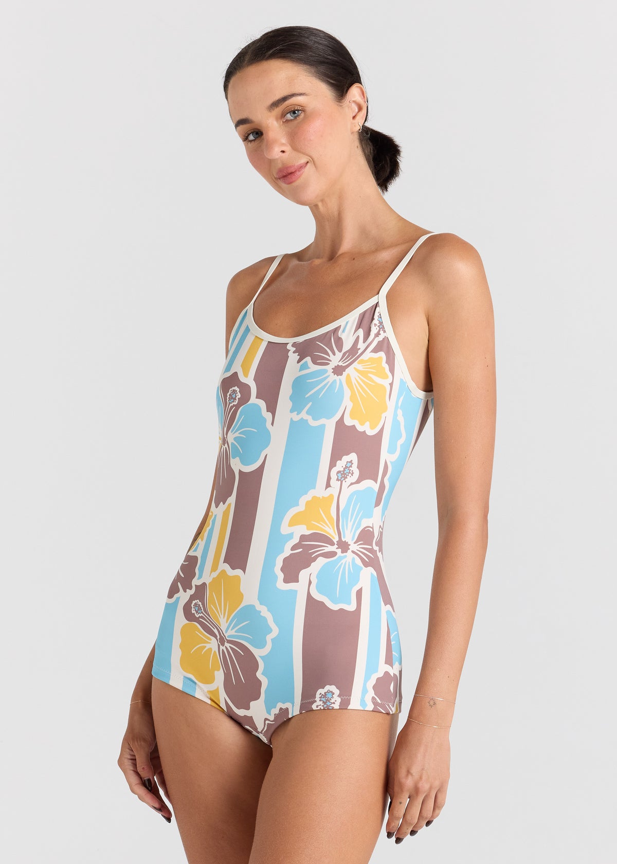 Northshore Shorty One Piece Swimsuit - Hibiscus