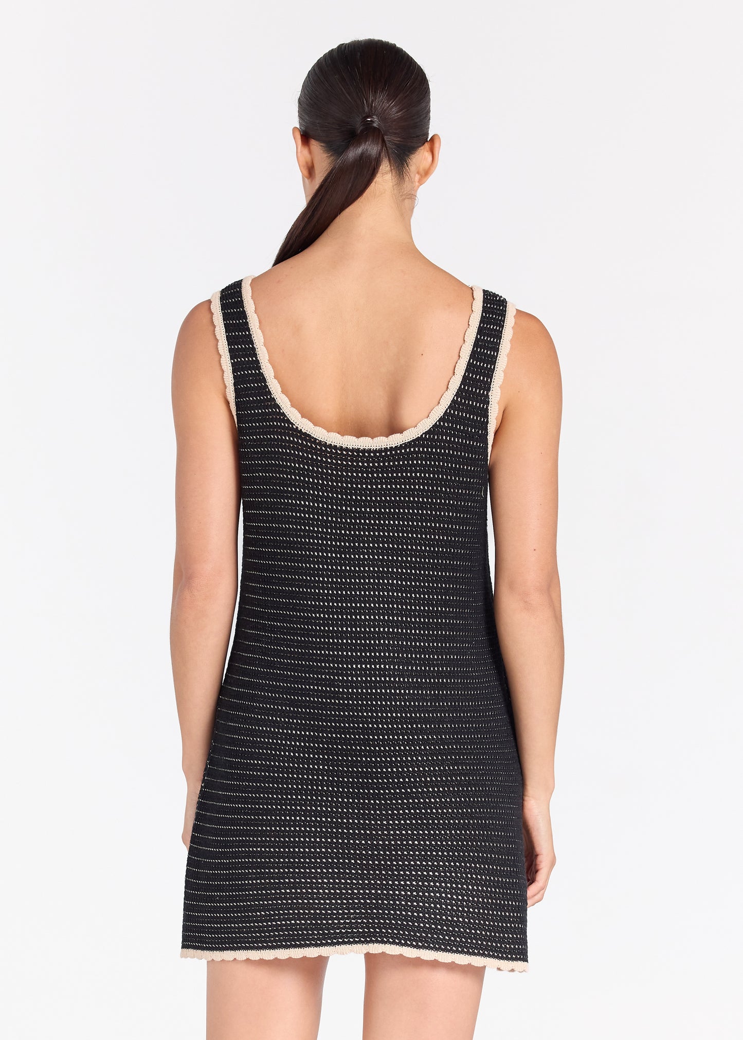 Palm Beach U Crochet Knit Dress - Black Sand