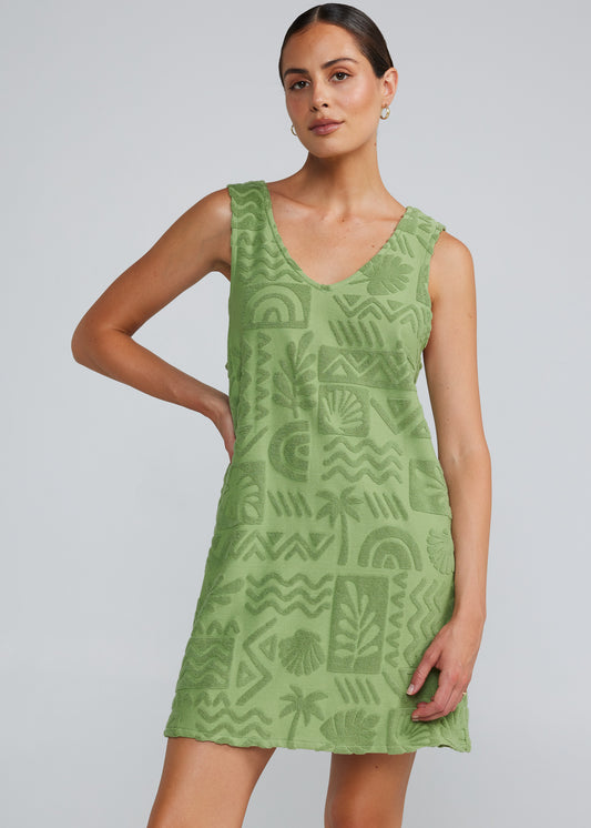 Mai Tai V Tunic Dress - Palm
