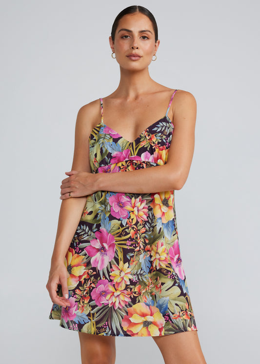 Lush Tropics Slip Bias Dress