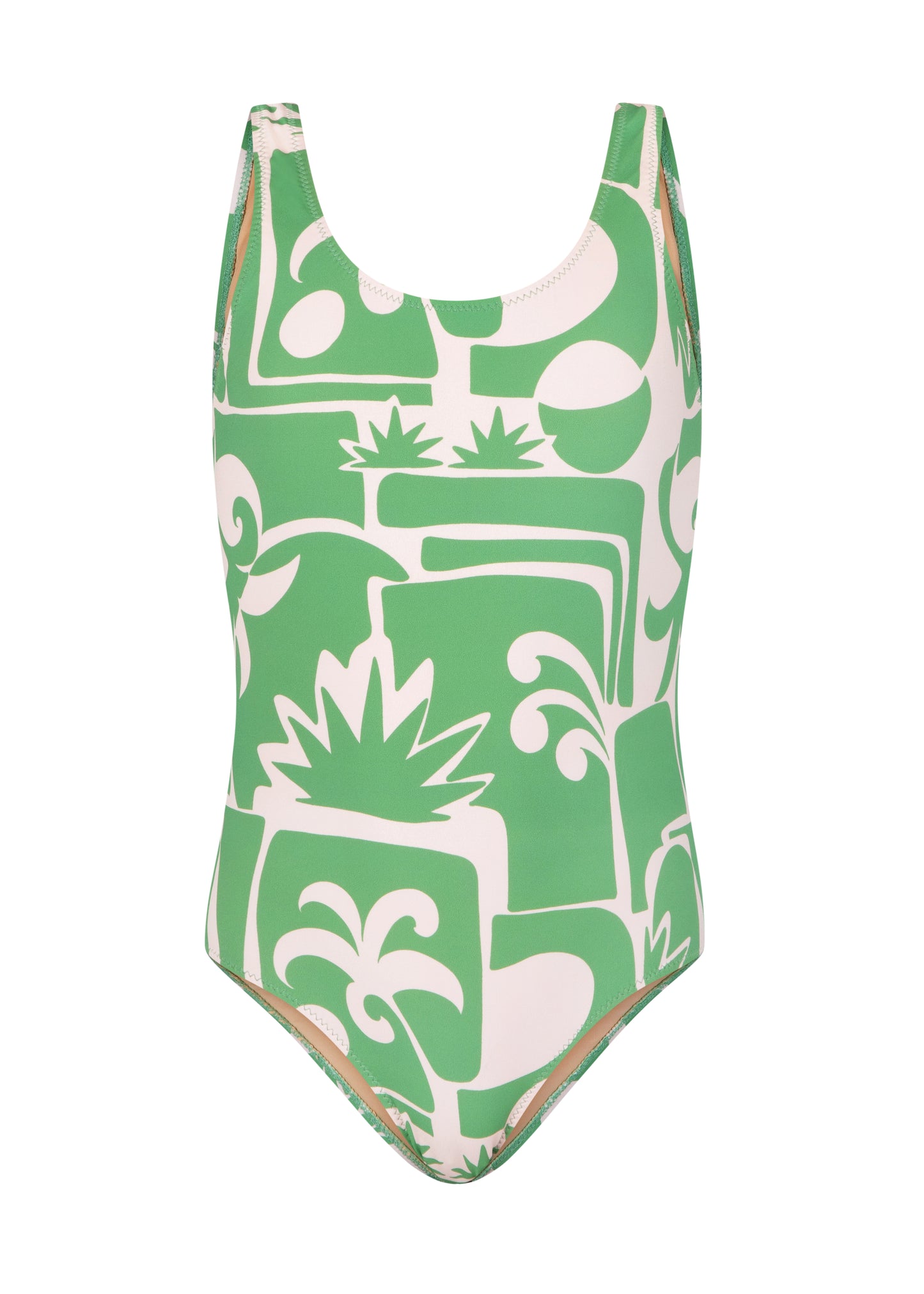 Girls Pacifica Scoop One Piece - Palm