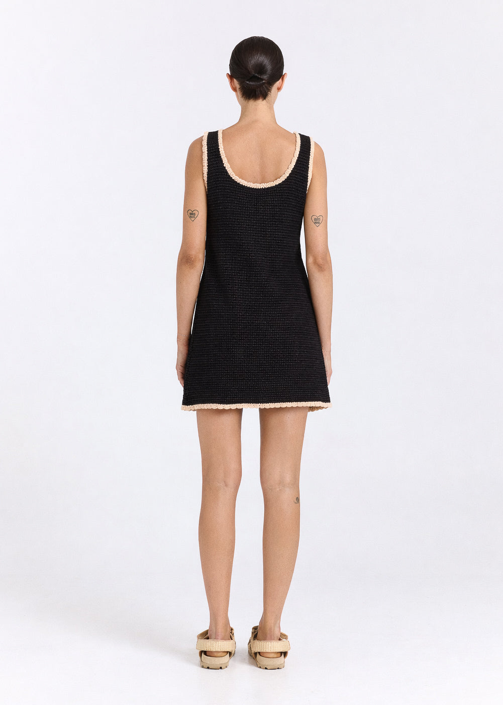 Palm Beach U Crochet Knit Dress - Black Sand