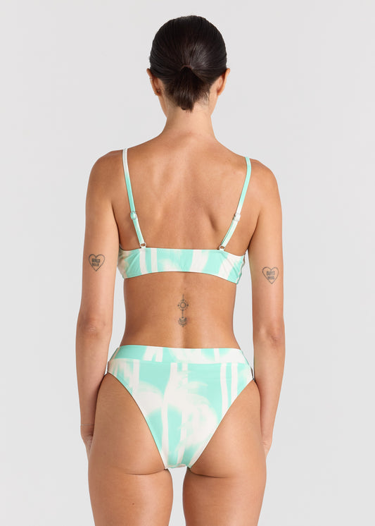 Palms High Cut Band Bikini Bottom - Mint