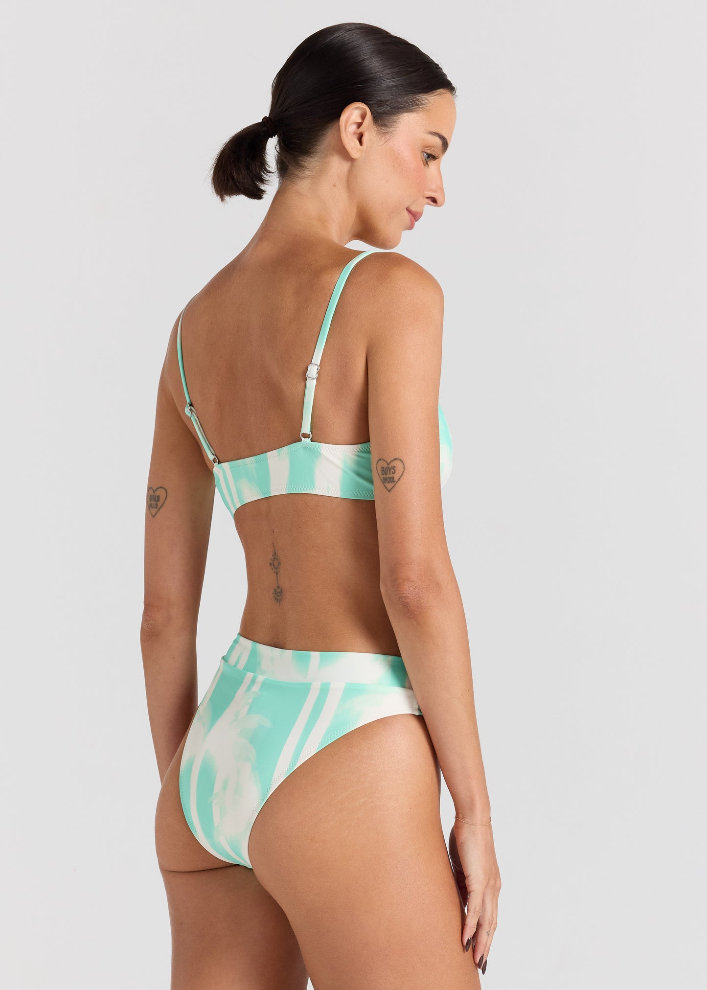Palms High Cut Band Bikini Bottom - Mint