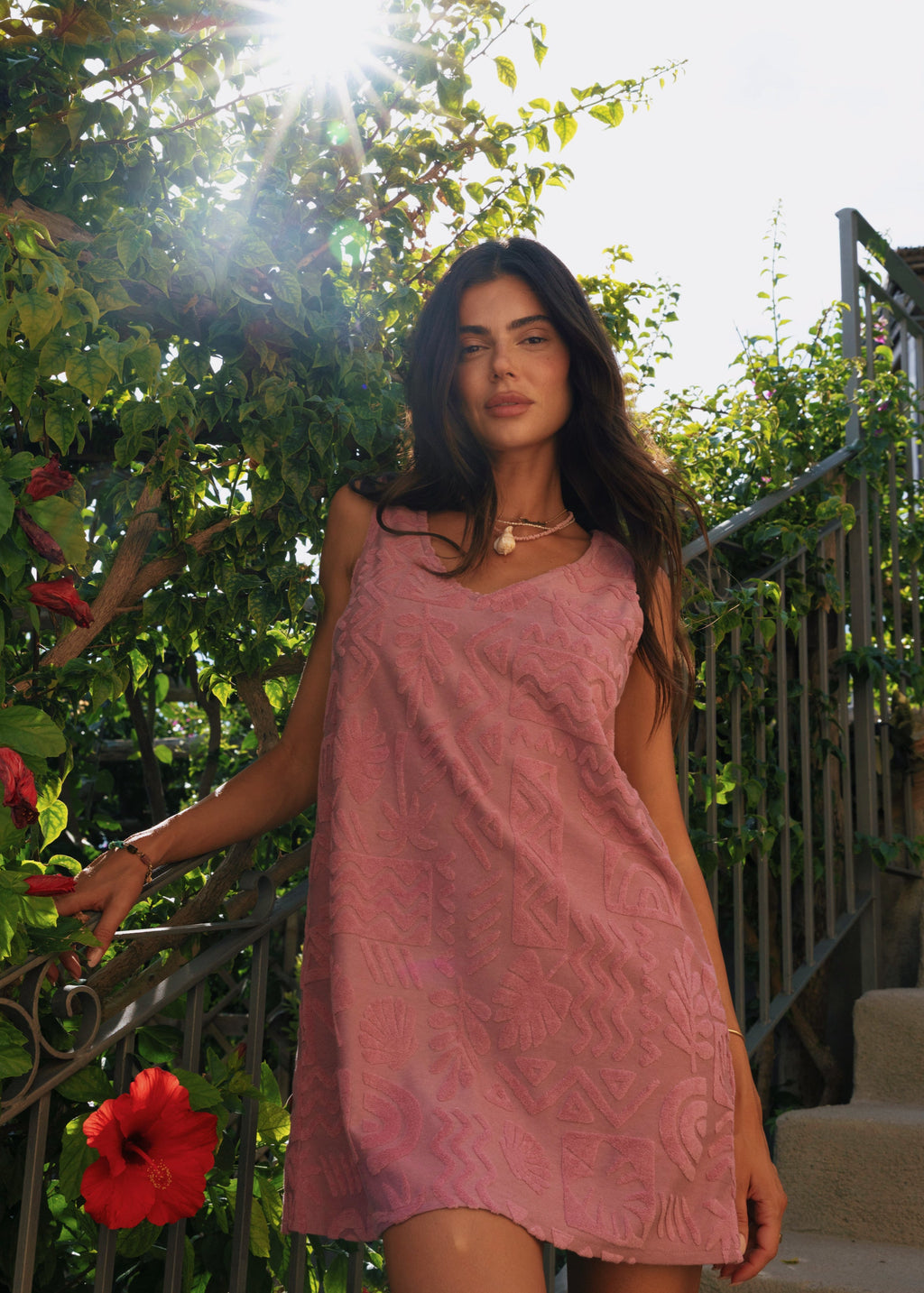 Mai Tai V Tunic Towelling Dress - Mauve
