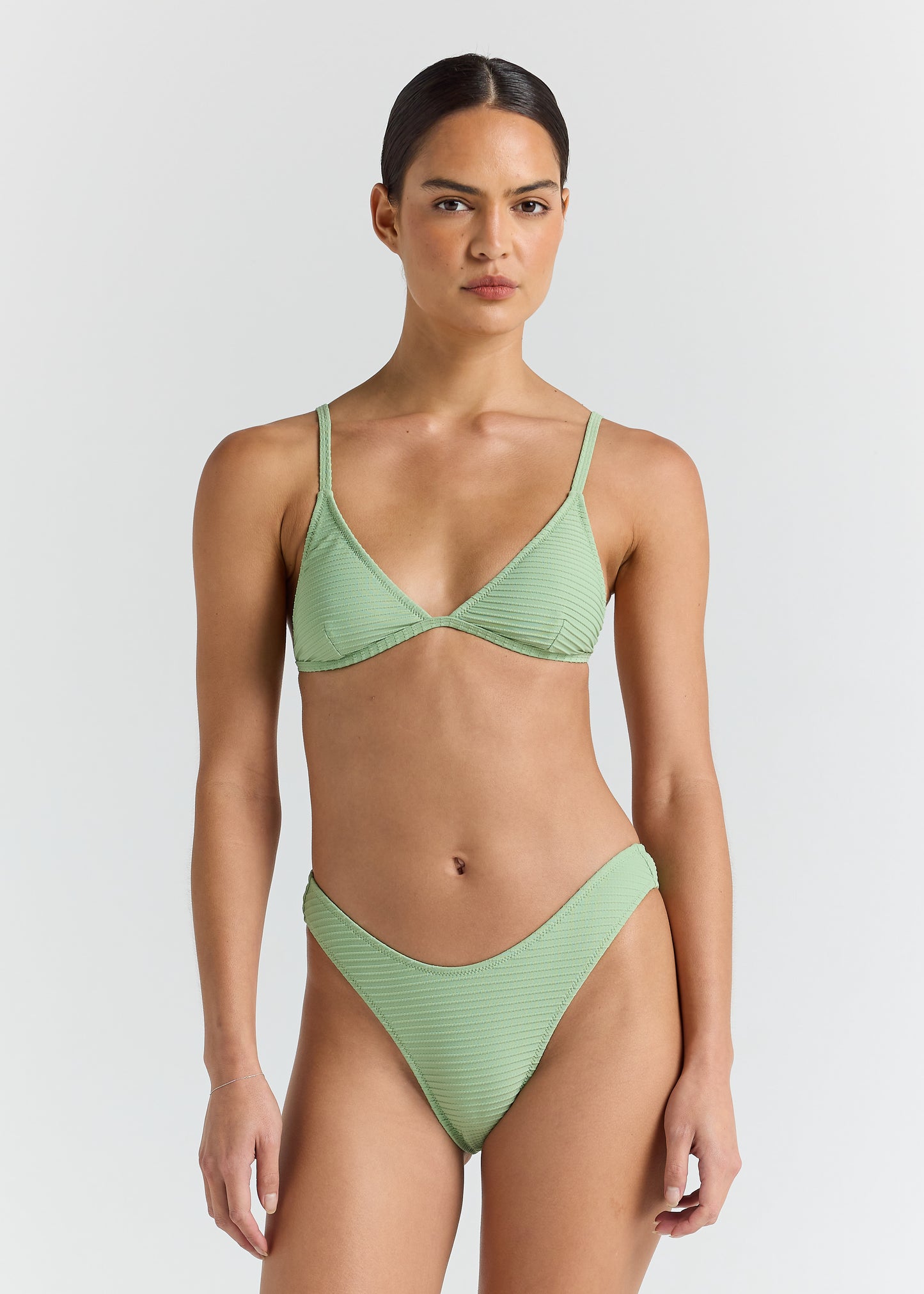 Poolside Bralette Tri Tie Bikini Top - Palm