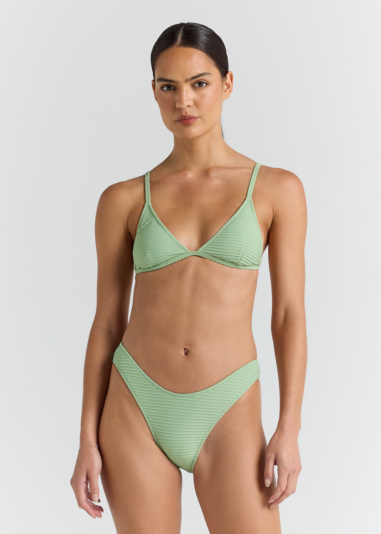 Poolside High Cut Cheeky Bikini Bottom - Palm