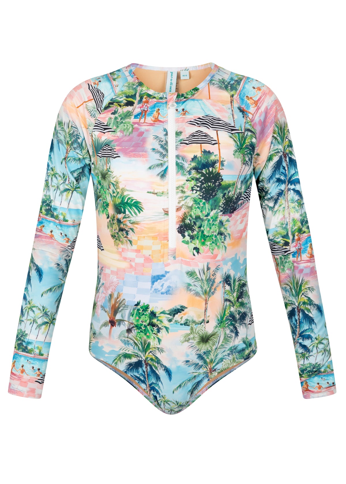 Girls Poolside LS One Piece - Sunset