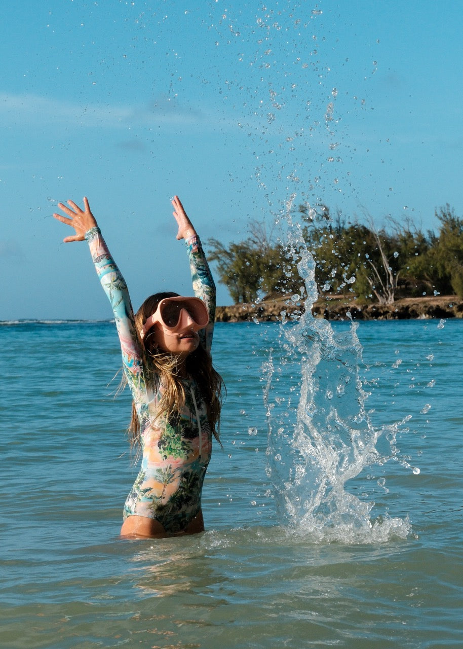 Girls Poolside LS One Piece - Sunset