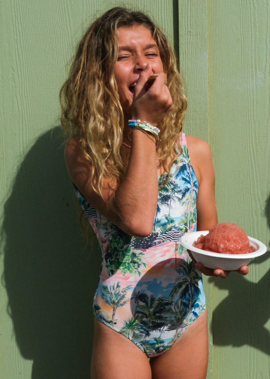 Girls Poolside Scoop One Piece - Sunset