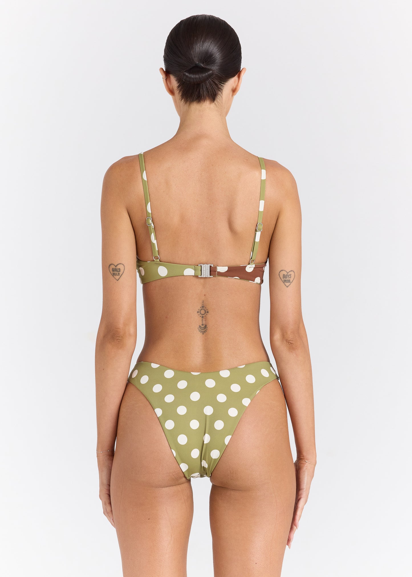Seaside Reversible High Cut Cheeky Bikini Bottom - Cedar
