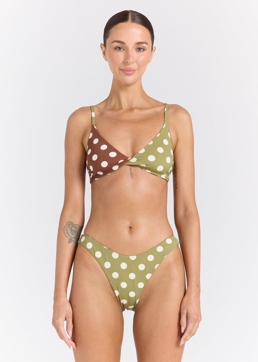 Seaside Twist Bikini Top - Cedar