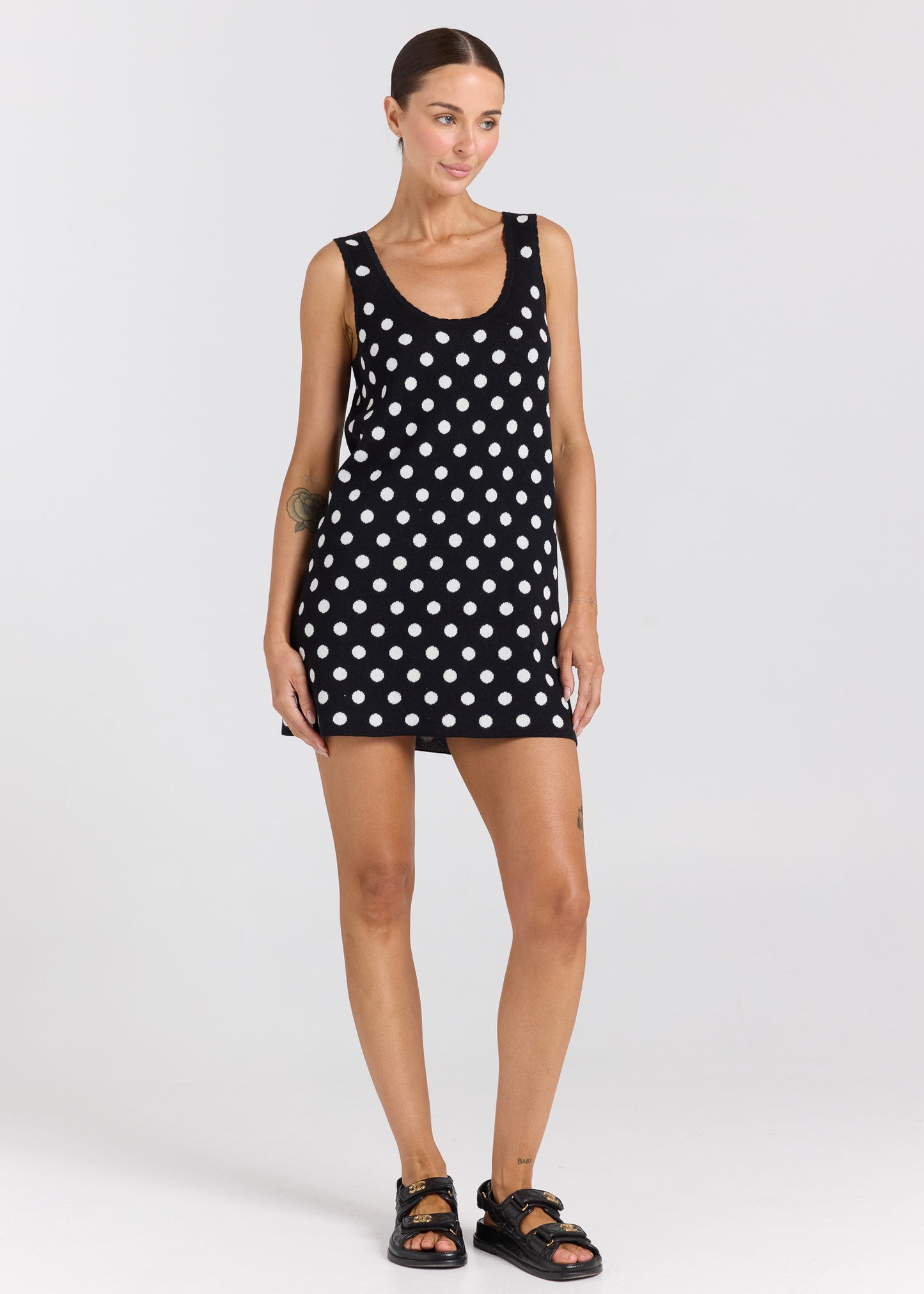 Seaside U Knit Dress - Black