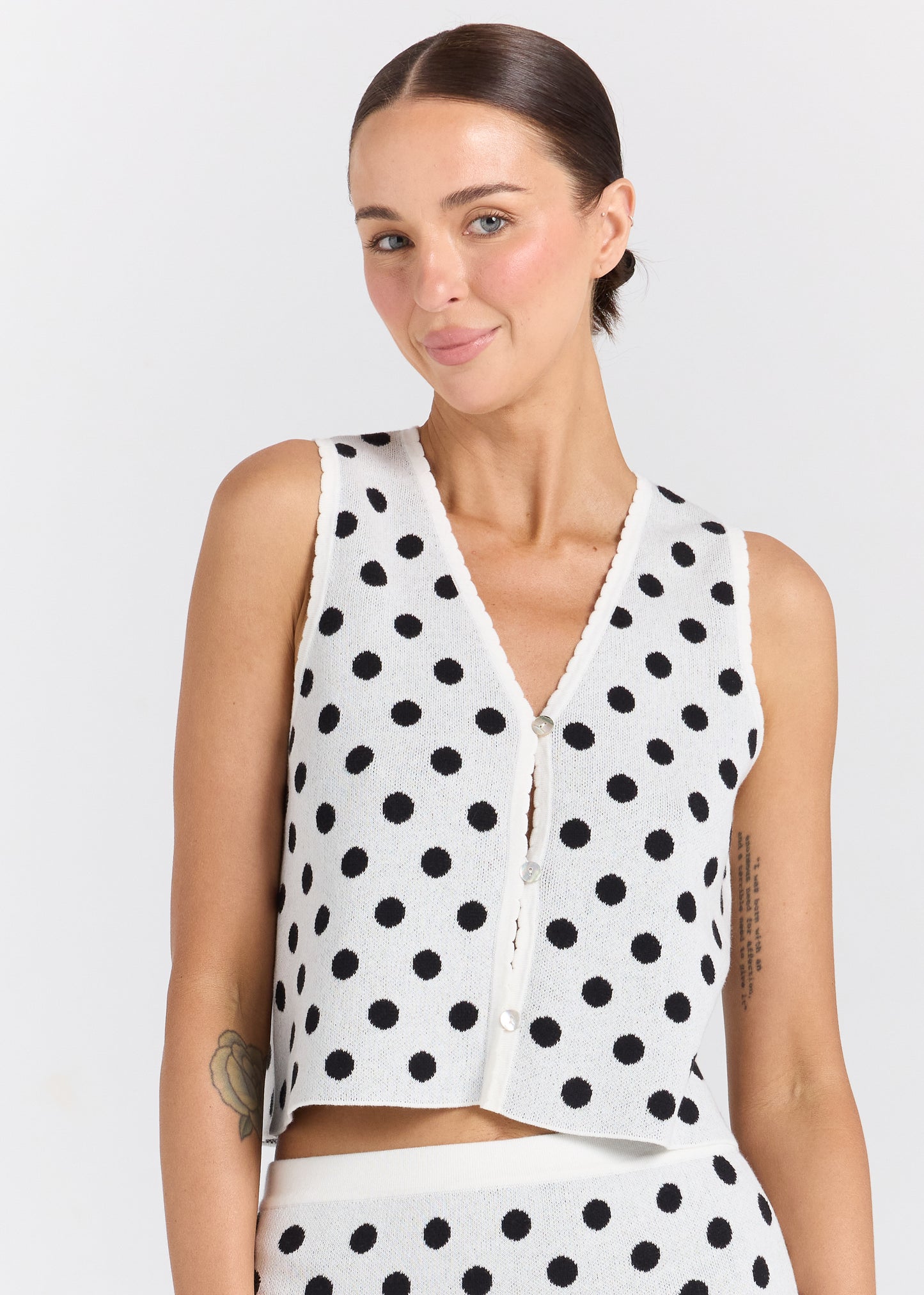 Seaside V Knit Top - Vanilla