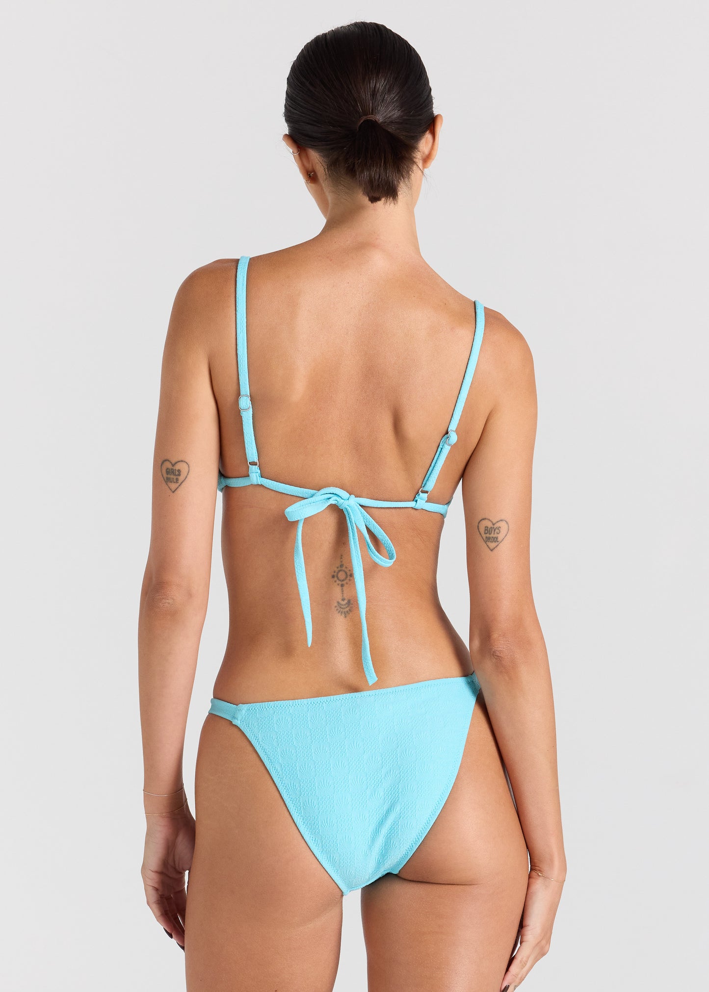 Shoreline Scoop Bralette Tie Bikini Top - Lagoon