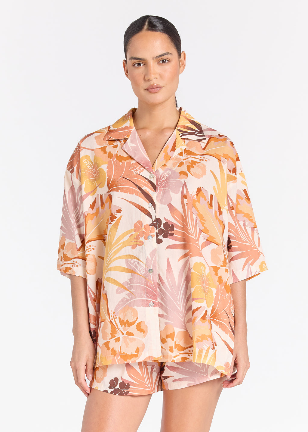 Solara Resort Over Shirt - Sunblush