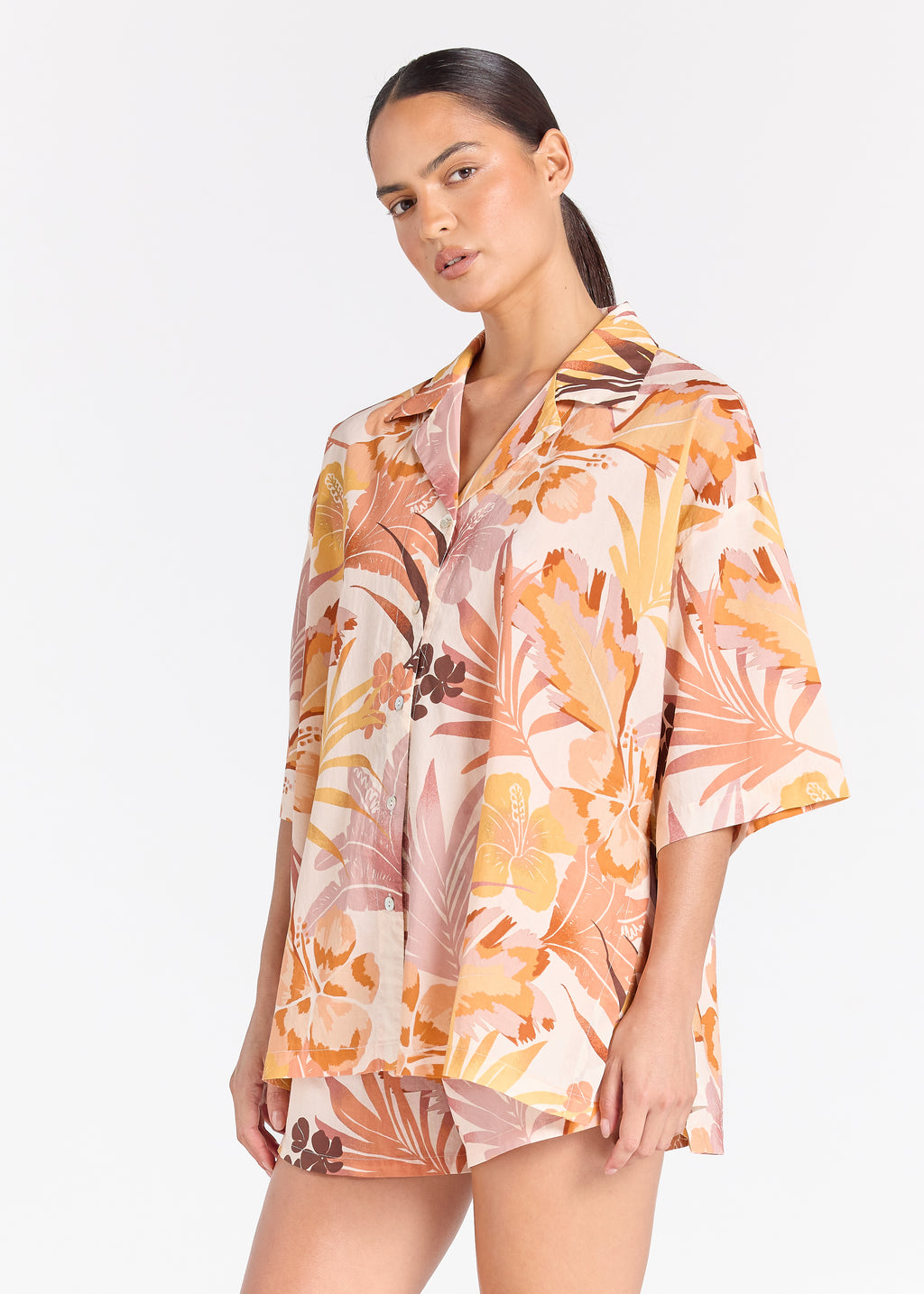 Solara Resort Over Shirt - Sunblush