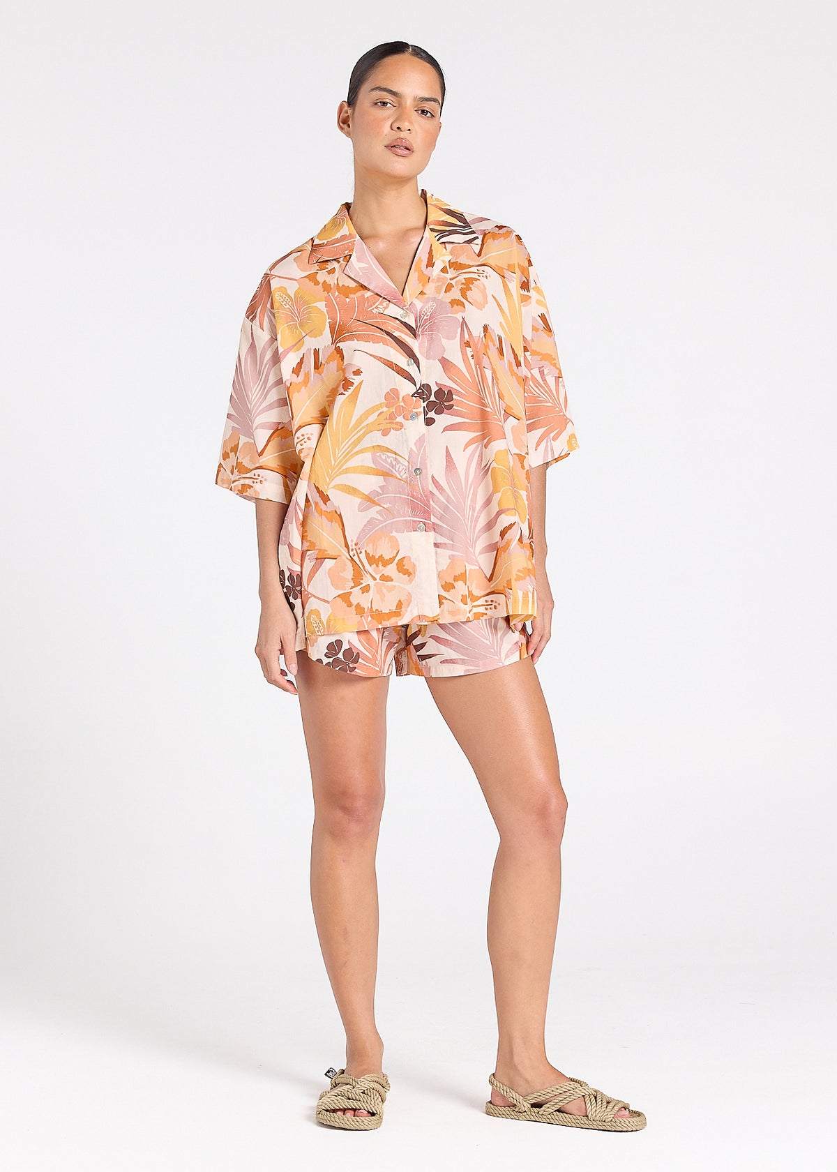 Solara Resort Over Shirt - Sunblush