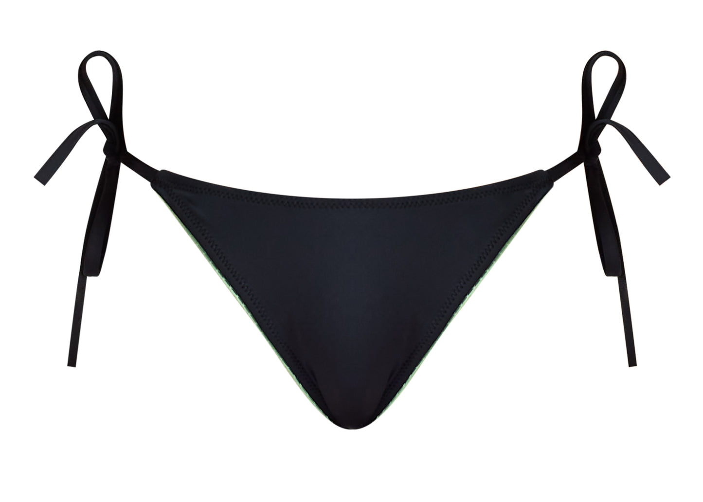 Splice High String Tie Bikini Bottom - Black
