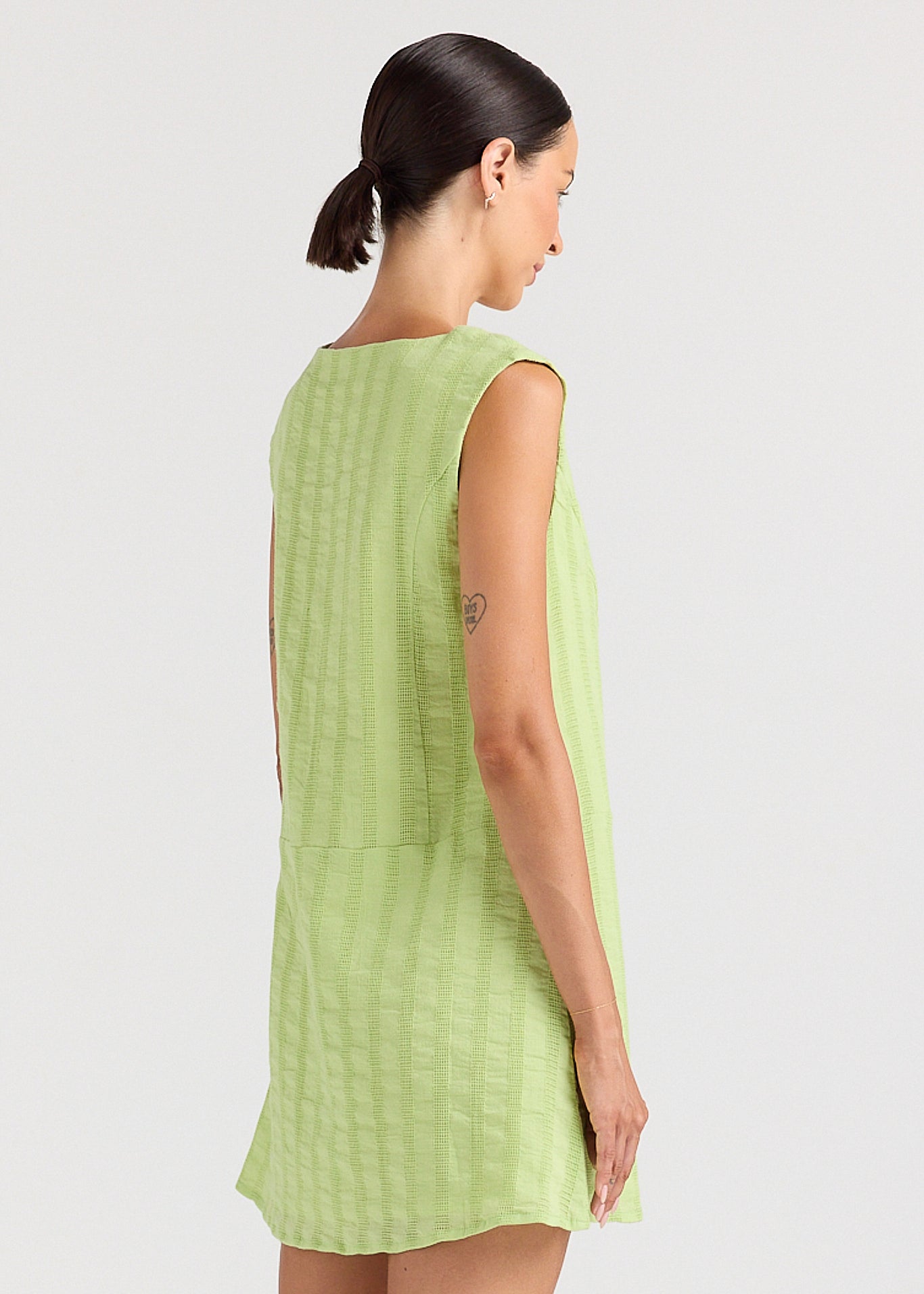 Summer V Button Up Dress - Kiwi