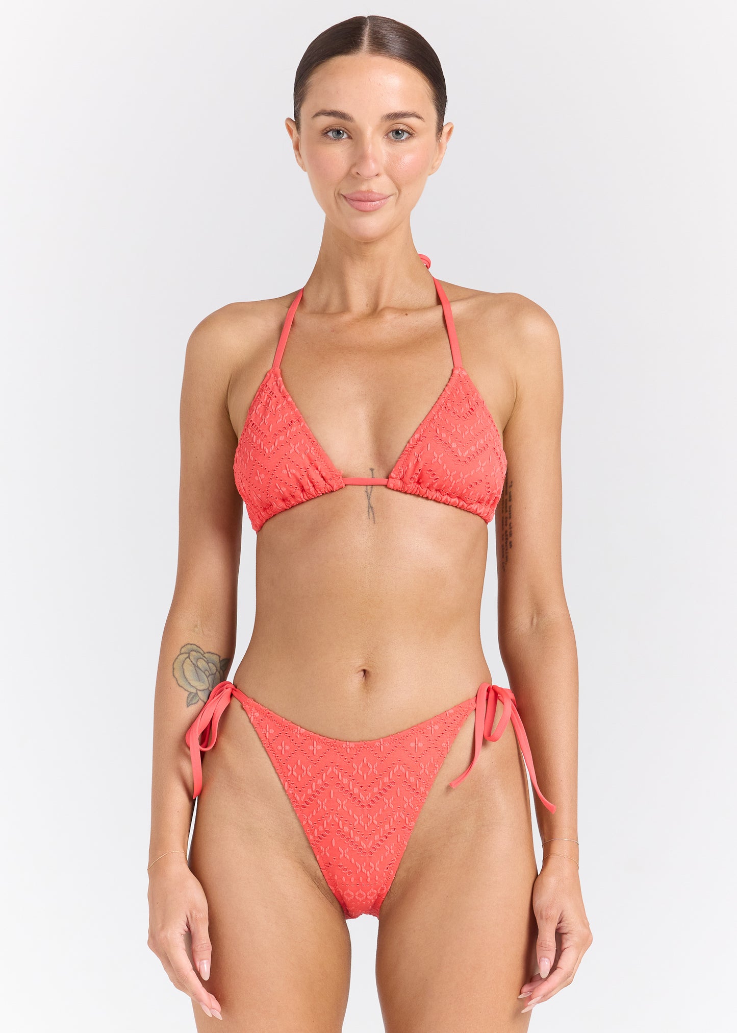 Sundream String Tie Bikini Top - Hibiscus
