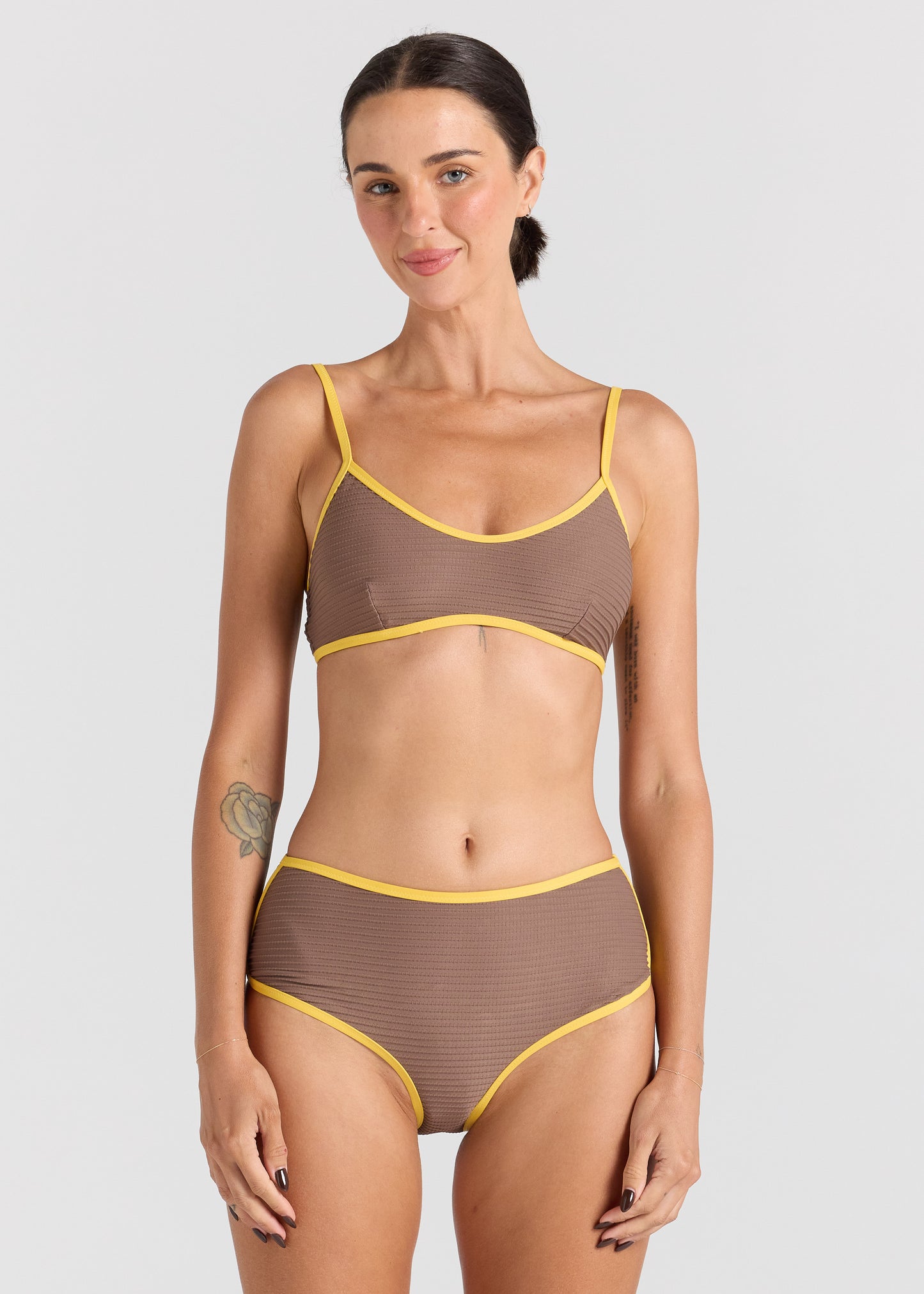 Sunset Scoop Bralette Bikini Top - Chocolate