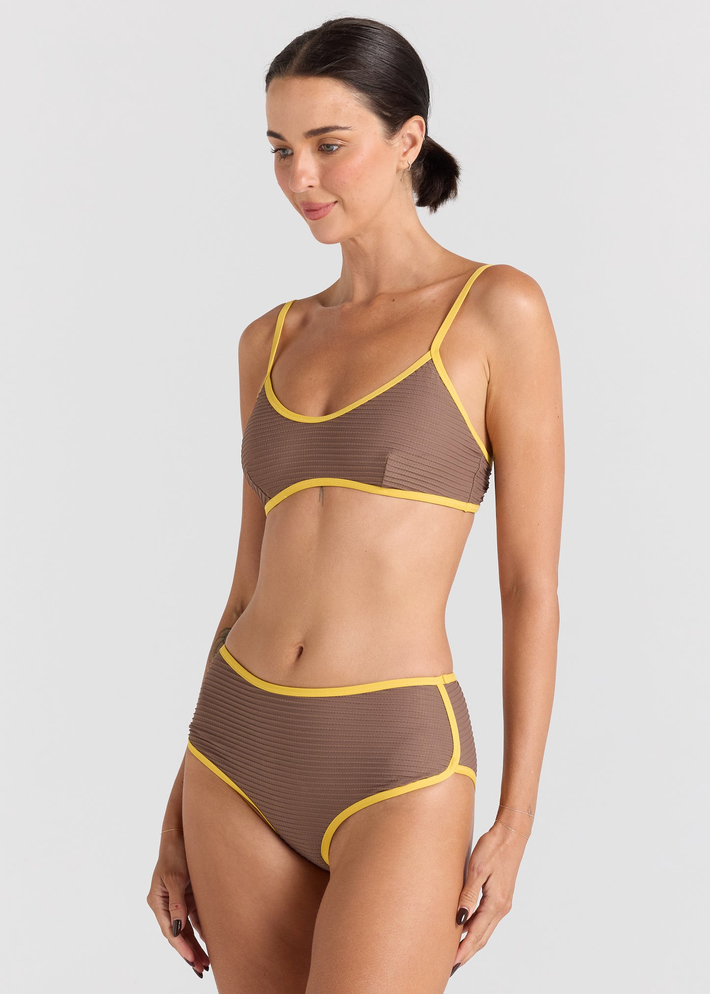 Sunset Scoop Bralette Bikini Top - Chocolate