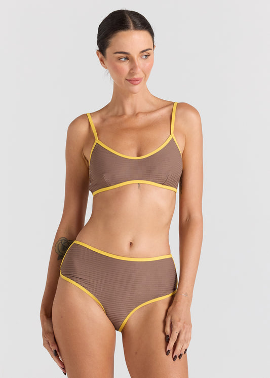 Sunset Scoop Side Bikini Bottom - Chocolate