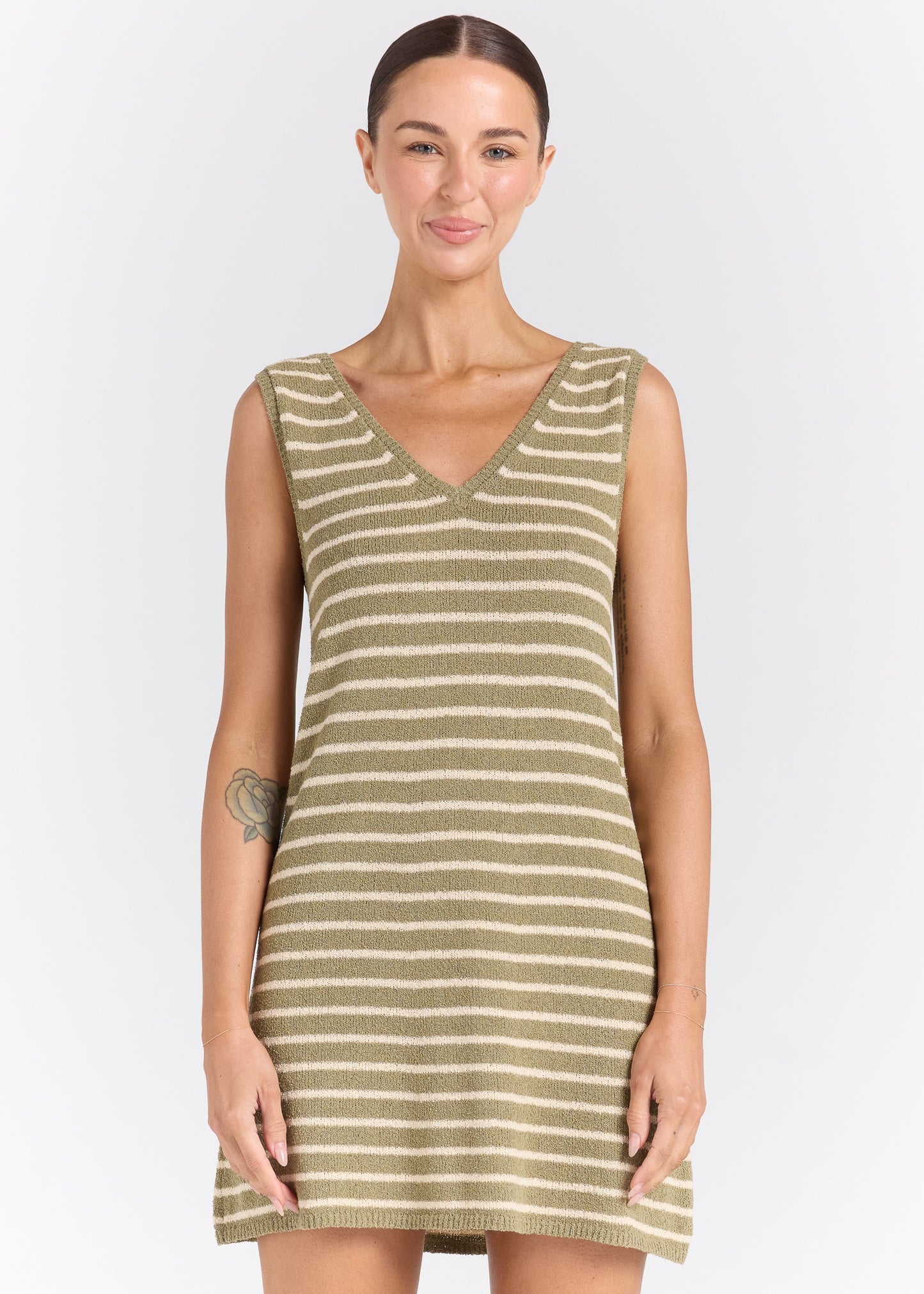 Surfside V Knit Dress - Cedar