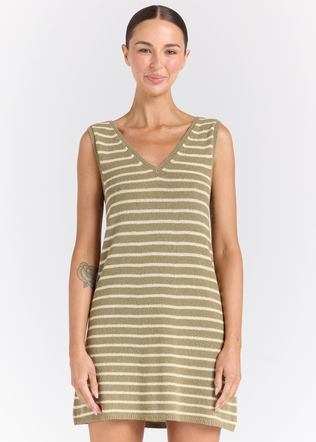Surfside V Knit Dress - Cedar