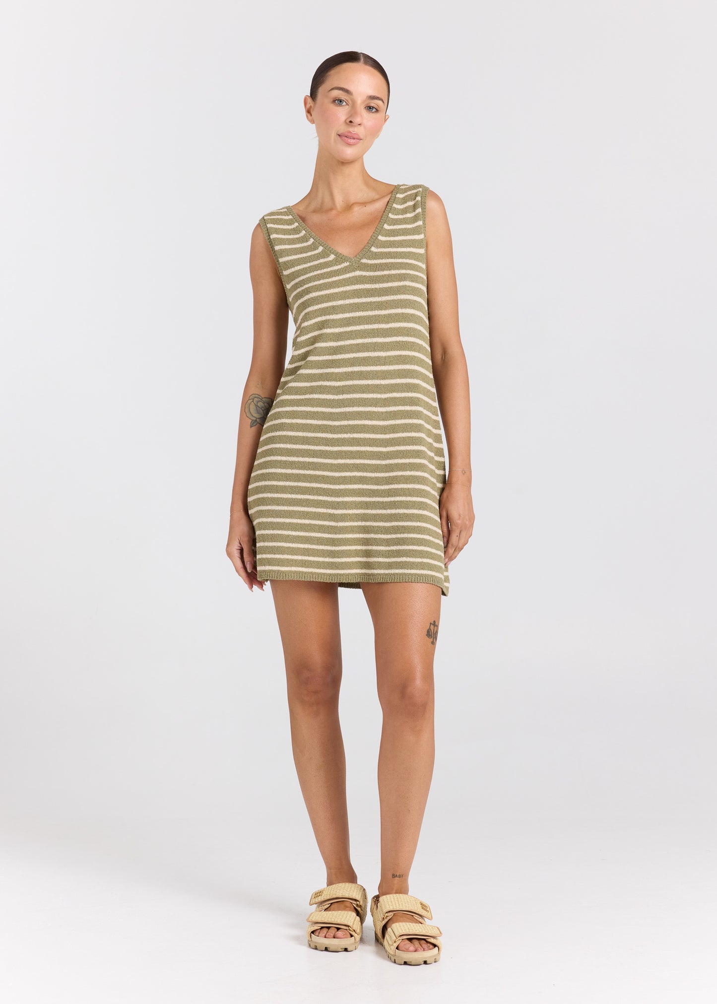 Surfside V Knit Dress - Cedar