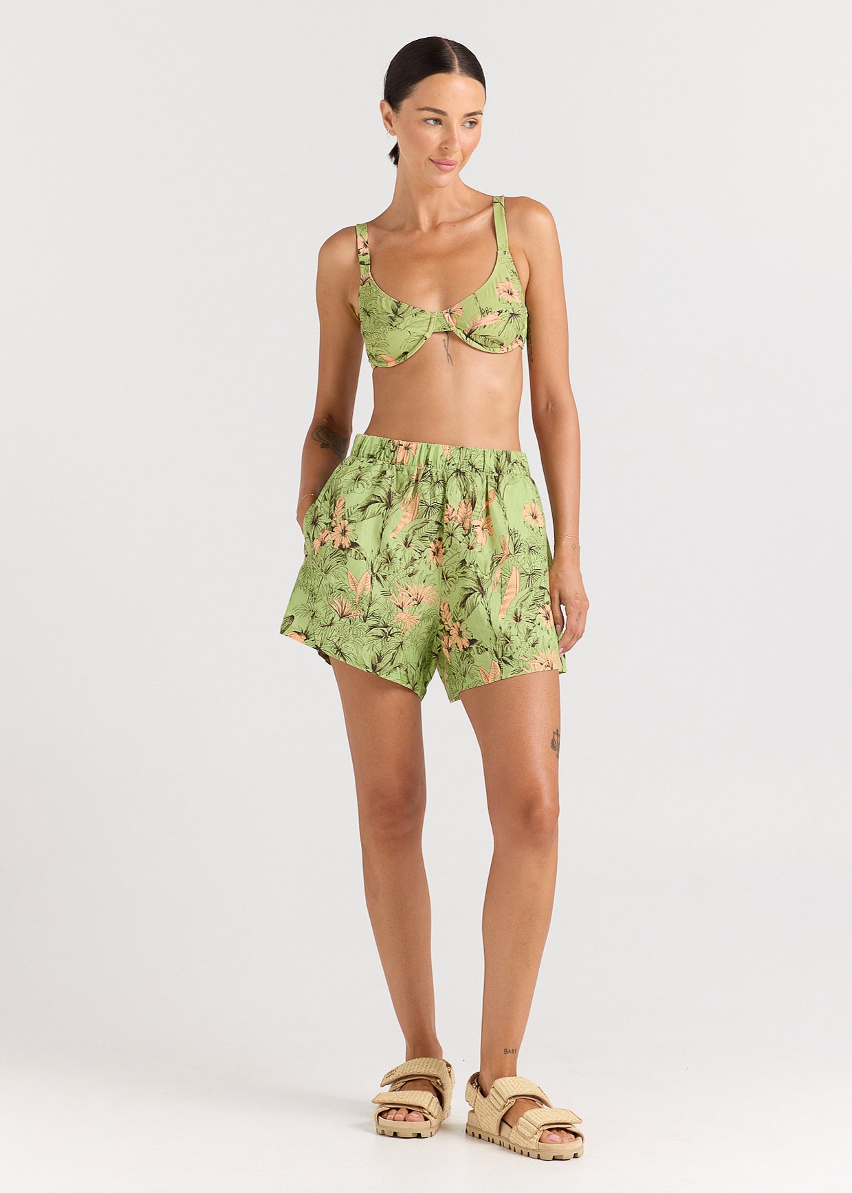 Tropico 100% Linen Slit Short - Margarita