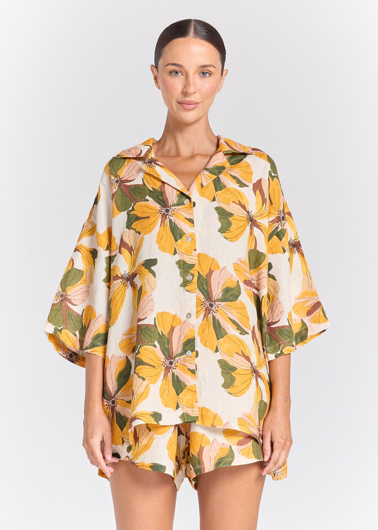 Tropics 100% Linen Resort Short - Marigold