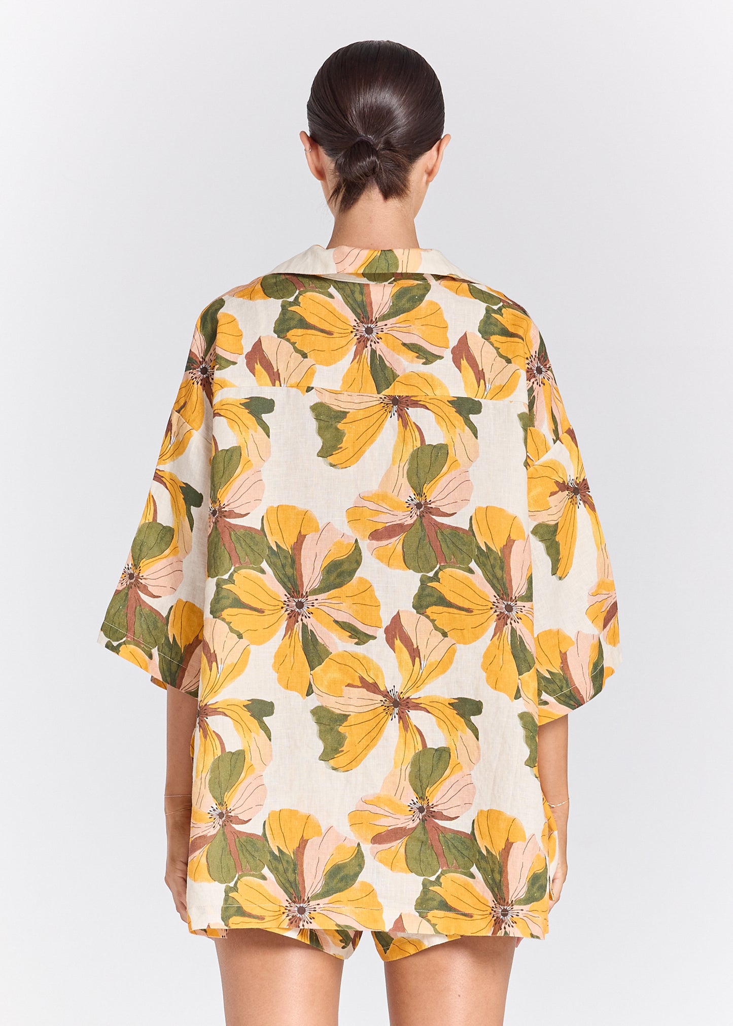 Tropics 100% Linen Resort Over Shirt - Marigold