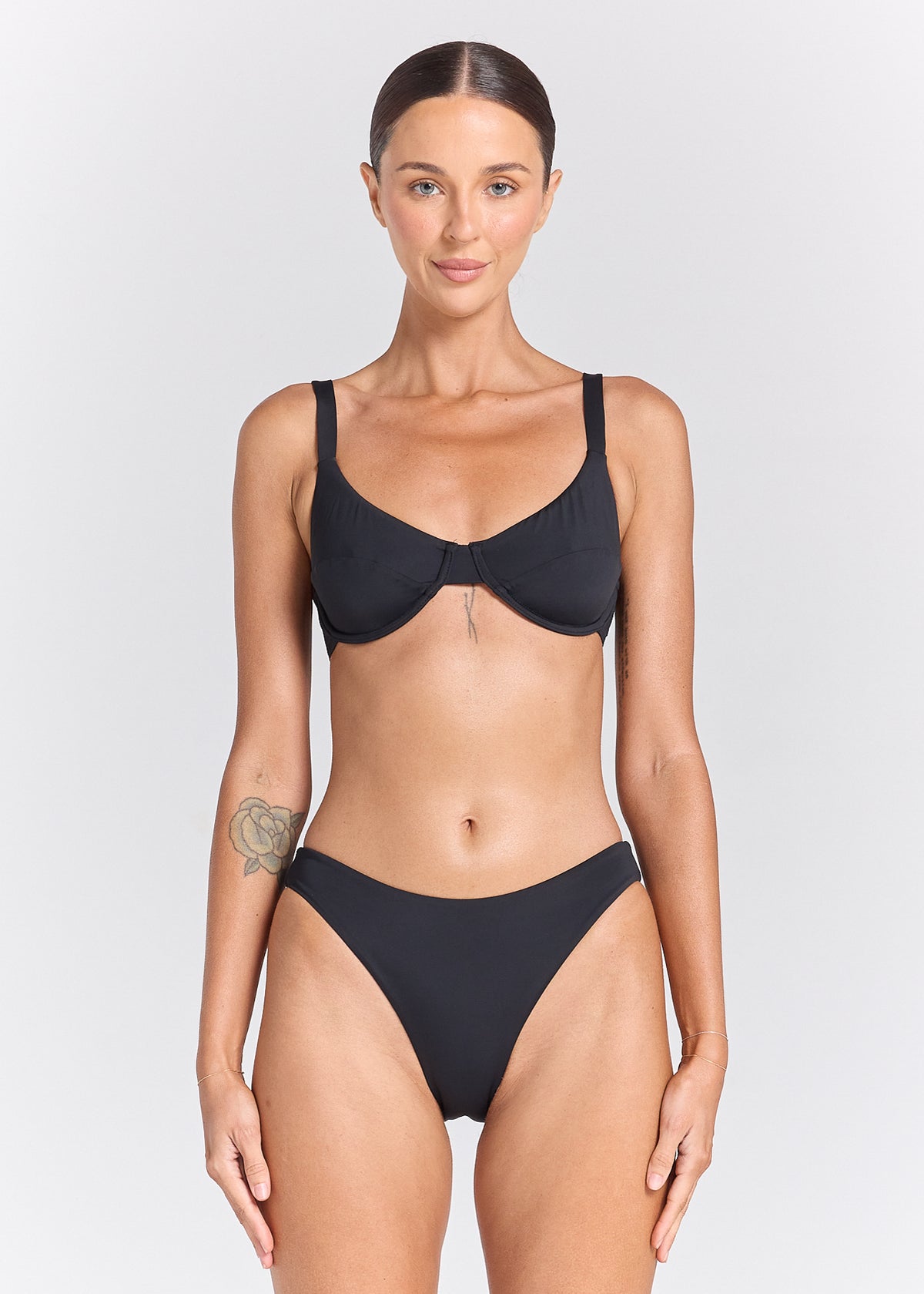 Essentials Tropics Bikini Bottom - Black Sand
