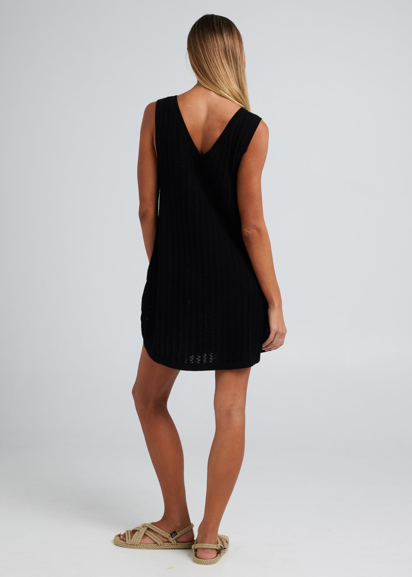 Oasis V Knit Dress - Black