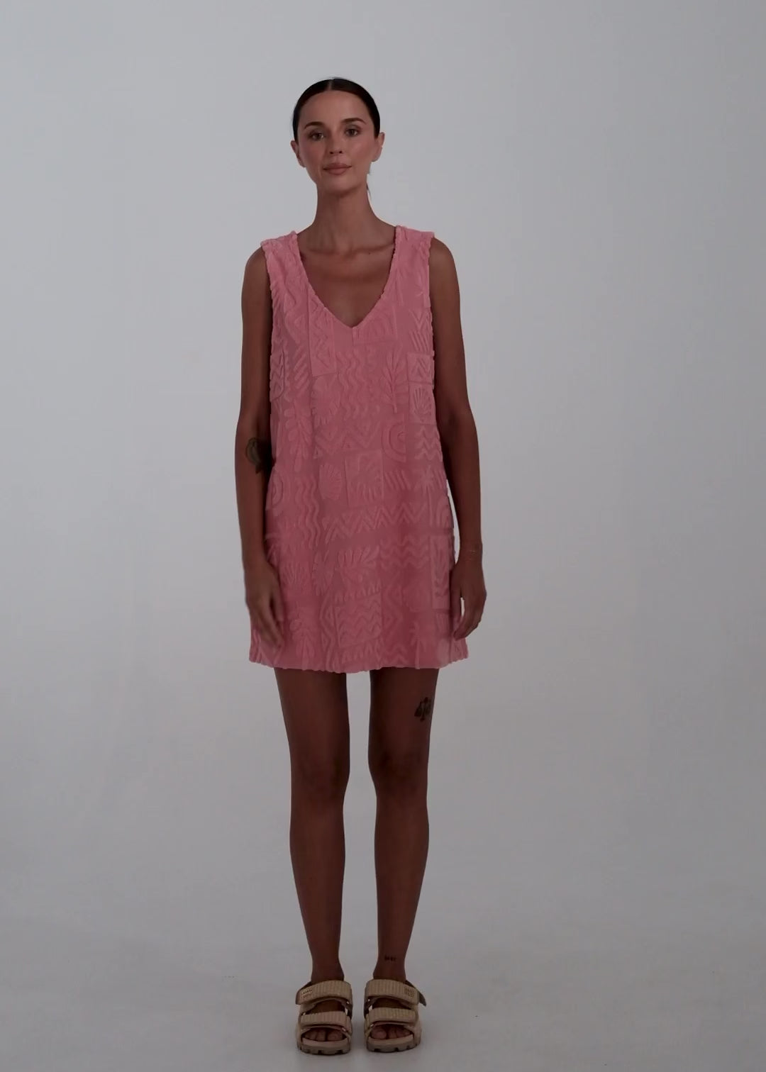 Mai Tai V Tunic Towelling Dress - Rose