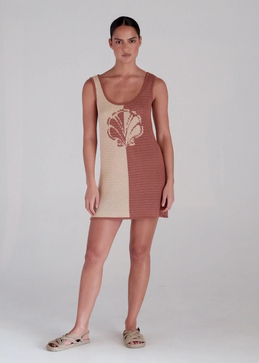 Shell Beach U Crochet Knit Dress - Sand