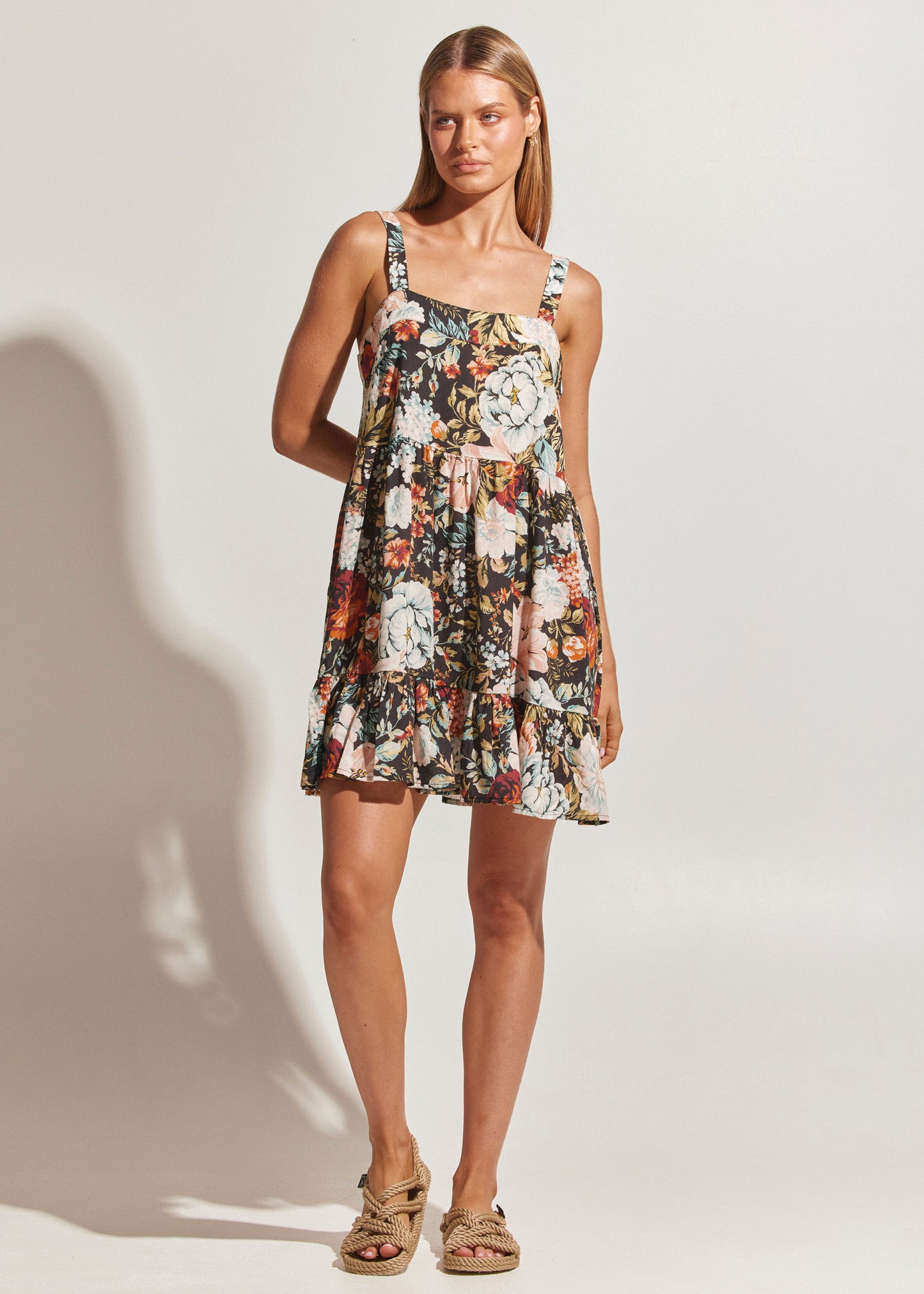Wallflower Slip Tiered Dress - Black
